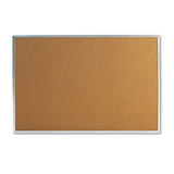 Universal Bulletin Board, Natural Cork, 36 x 24, Satin-Finished Aluminum Frame