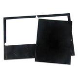 Universal Laminated Two-Pocket Folder, Cardboard Paper, 100-Sheet Capacity, 11 x 8.5, Black, 25/Box