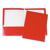 Universal Laminated Two-Pocket Folder, Cardboard Paper, 100-Sheet Capacity, 11 x 8.5, Red, 25/Box
