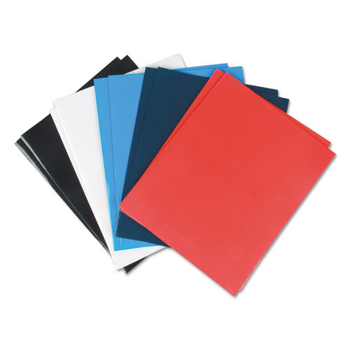 Universal Laminated Two-Pocket Folder, Cardboard Paper, 100-Sheet Capacity, 11 x 8.5, Assorted, 25/Box