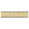 Universal Flat Wood Ruler w/Double Metal Edge, Standard, 12