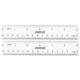 Universal Clear Plastic Ruler, Standard/Metric, 6" Long, Clear, 2/Pack