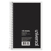 Universal Wirebound Notebook, 3 Subject, Medium/College Rule, Black Cover, 9.5 x 6, 120 Sheets