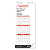 Universal 3-Month Wall Calendar, 12 x 27, White/Black/Red Sheets, 14-Month (Dec to Jan): 2021 to 2023