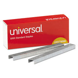 Universal Standard Chisel Point Staples, 0.25" Leg, 0.5" Crown, Steel, 5,000/Box, 5 Boxes/Pack, 25,000/Pack