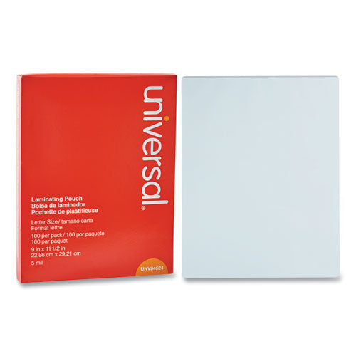 Universal Laminating Pouches, 5 mil, 9" x 11.5", Matte Clear, 100/Pack