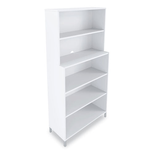 Union & Scale Essentials Laminate Bookcase, Five-Shelf, 35.8w x 14.9d x 72h, White