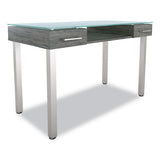 Union & Scale Prestige Glass Writing Desk, 47.1" x 23.5" x 29.5", Gray