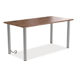Union & Scale Essentials Writing Table-Desk with Integrated Power Management, 59.7" x 29.3" x 28.8", Espresso/Aluminum