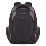 Solo Launch Laptop Backpack, Fits Devices Up to 17.3", Polyester, 12.5 x 8 x 19.5, Black/Gray/Red