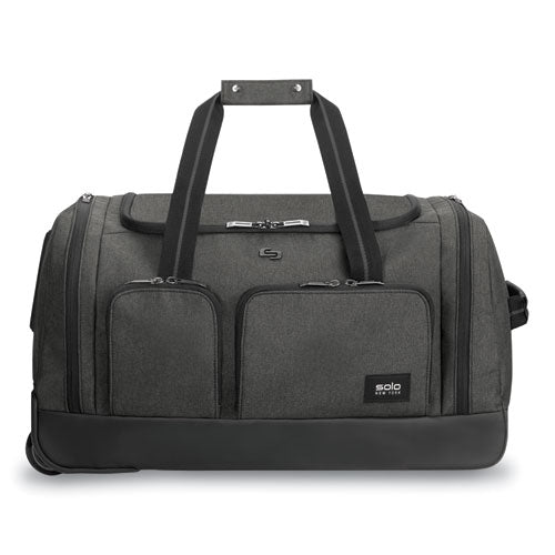 Solo Leroy Rolling Duffel, Fits Devices Up to 15.6", Polyester, 12 x 10.5 x 10.5, Gray