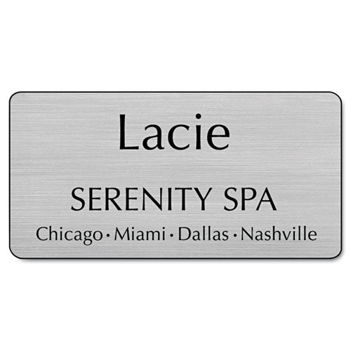 Identity Group Customized Engraved Name Badge, 3 x 1.5, Assorted