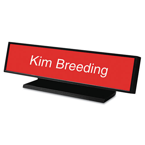 Identity Group Architectural Desk Sign with Name Plate, 9 x 1.75, Black, Radius Edge