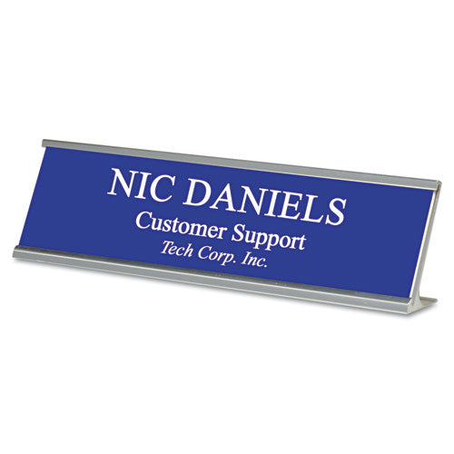 Identity Group Custom Desk/Counter Sign, 8 x 2, Silver Frame