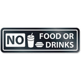 HeadLine No Food Or Drinks Window Sign - 9434