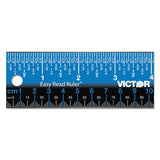 Victor Easy Read Stainless Steel Ruler, Standard/Metric, 12".5 Long, Blue
