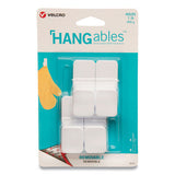 VELCRO Brand HANGables Removable Wall Hooks, Small, 1 lb Capacity, White, 4 Hooks and 4 Fasteners