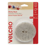 VELCRO Brand Sticky-Back Fasteners with Dispenser, Removable Adhesive, 0.75" x 5 ft, White