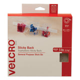 VELCRO Brand Sticky-Back Fasteners, Removable Adhesive, 0.75" x 30 ft, White