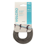 VELCRO Brand ONE-WRAP Pre-Cut Thin Ties, 0.5" x 15", Black/Gray, 30/Pack