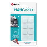 VELCRO Brand HANGables Removable Wall Fasteners, 0.75" x 0.75", White, 16/Pack