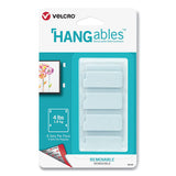VELCRO Brand HANGables Removable Wall Fasteners, 0.75" x 1.75", White, 8/Pack