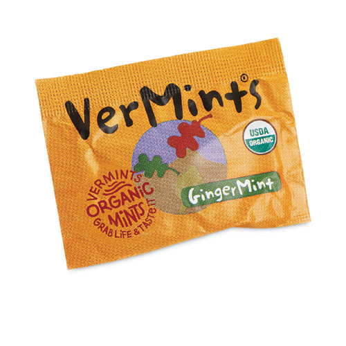 VerMints VerMints Organic Mints/Pastilles, Gingermint, 2 Mints/0.7 oz Individually Wrapped, 100/Box