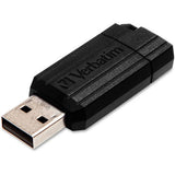 Verbatim 16GB Pinstripe USB Flash Drive - Black - 49063