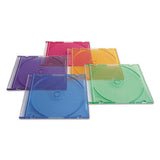 Verbatim CD/DVD Slim Case, Assorted Colors, 50/Pack