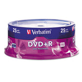 Verbatim DVD+R Recordable Disc, 4.7 GB, 16x, Spindle, Silver, 25/Pack