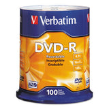 Verbatim DVD-R Recordable Disc, 4.7 GB, 16x, Spindle, Silver, 100/Pack