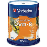 Verbatim DVD-R 4.7GB 16X White Inkjet Printable - 100pk Spindle - 95153