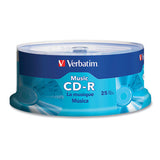 Verbatim CD-R Music Recordable Disc, 700 MB/80 min, 40x, Spindle, Silver, 25/Pack