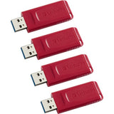 Verbatim 16GB Store 'n' Go USB Flash Drive - 4-pack - Red - 96317CT