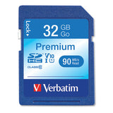 Verbatim 32GB Premium SDHC Memory Card, UHS-I V10 U1 Class 10, Up to 90MB/s Read Speed