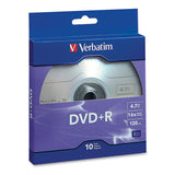 Verbatim DVD+R Recordable Disc, 4.7 GB, 16x, Silver, 10/Pack