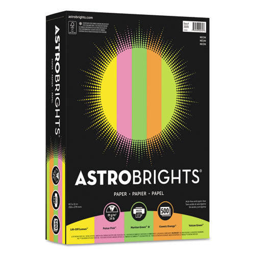 Astrobrights Color Paper - "Neon" 5-Color Assortment - 20270