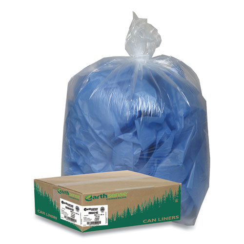 Earthsense Commercial Linear Low Density Clear Recycled Can Liners, 23 gal, 1.25 mil, 28.5" x 43", Clear, 150/Carton