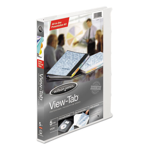 Wilson Jones View-Tab Presentation Round Ring View Binder With Tabs, 3 Rings, 0.63" Capacity, 11 x 8.5, White