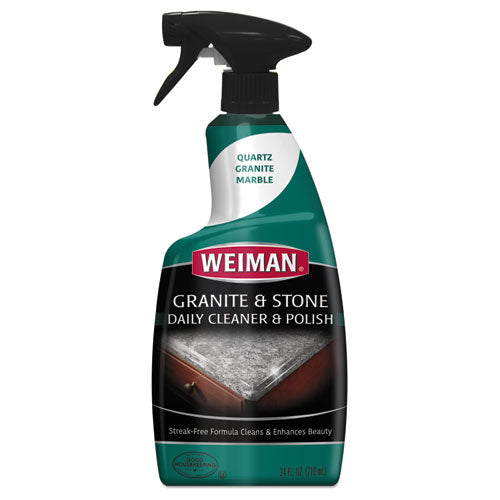 WEIMAN Granite Cleaner and Polish, Citrus Scent, 24 oz Spray Bottle, 6/Carton