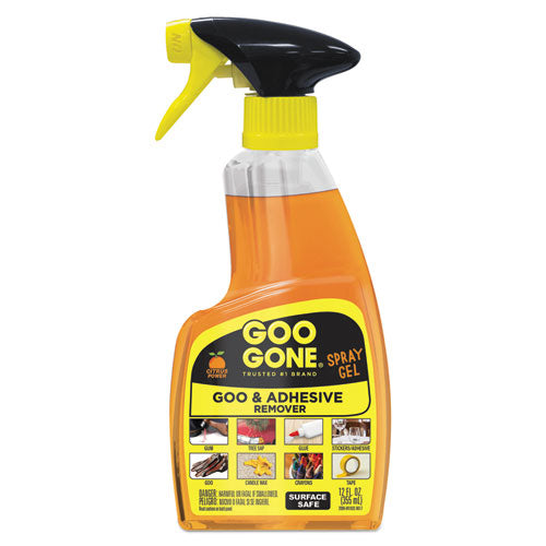 Goo Gone Spray Gel Cleaner, Citrus Scent, 12 oz Spray Bottle, 6/Carton