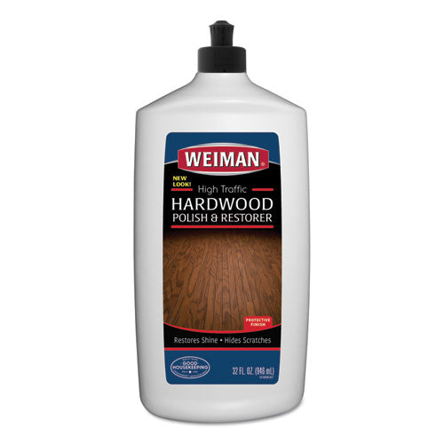 WEIMAN High Traffic Hardwood Polish and Restorer, 32 oz Squeeze Bottle