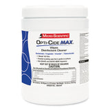 Opti-Cide Max Disinfectant Wipes, 6 x 6.75, Unscented, White, 160/Canister, 12 Canisters/Carton