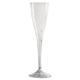 WNA Classicware One-Piece Champagne Flutes, 5 oz, Clear, Plastic, 10/Pack, 10 Packs/Carton