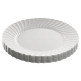 WNA Classicware Plastic Dinnerware, Plates, 9" dia, White, 12/Bag, 15 Bags/Carton