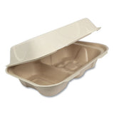World Centric Fiber Hinged Hoagie Box Containers, 2-Compartment, 9 x 6 x 3, Natural, 500/Carton