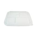 World Centric PLA Lids for Fiber Bento Box Containers, Five Compartments, 12.1 x 9.8 x 0.8, Clear, 300/Carton