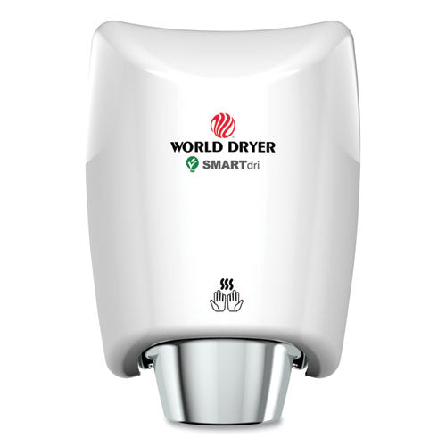 WORLD DRYER SMARTdri Hand Dryer, Aluminum, White
