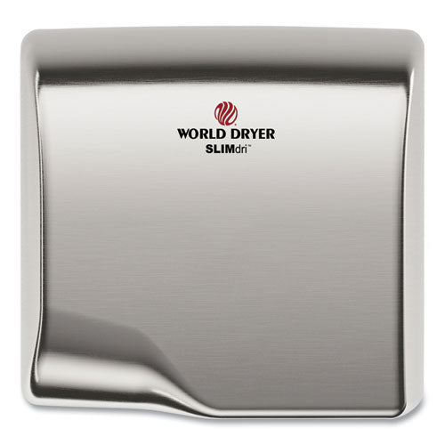 WORLD DRYER SLIMdri Hand Dryer, Brushed Stainless Steel