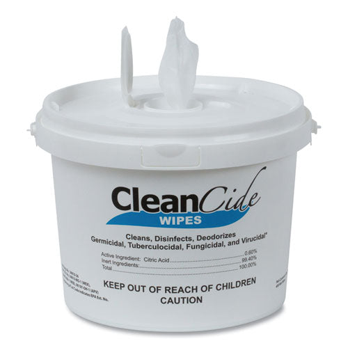 Wexford Labs CleanCide Disinfecting Wipes, 8 x 5.5, Fresh Scent, 400/Tub, 4 Tubs/Carton